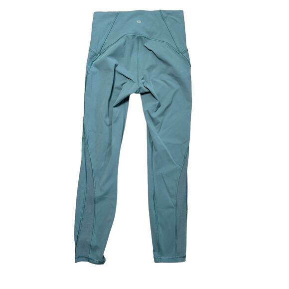 Lululemon Train Times 7/8 Pant 25” Size 6 Blue Mesh Detailing Running Workout - Picture 2 of 8